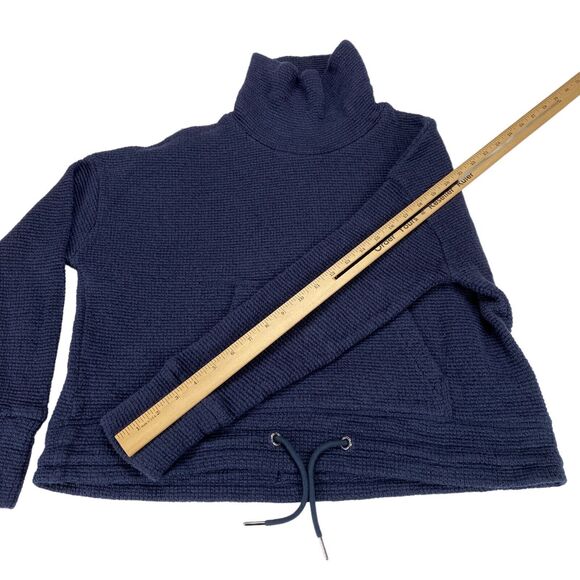 Sweaty Betty Sweatshirt Womens Navy US 8-10 Boucle Funnel Neck Cropped Pullover - Picture 4 of 16